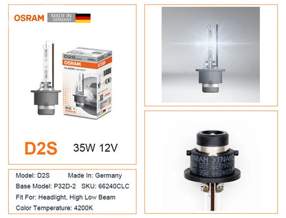 OSRAM D1S D2S D3S D4S D8S D2R D 66140 66240 66340 66440 CLC CLASSIC Original Spare Part 4200K HID Bulb Xenon White Car Headlight
