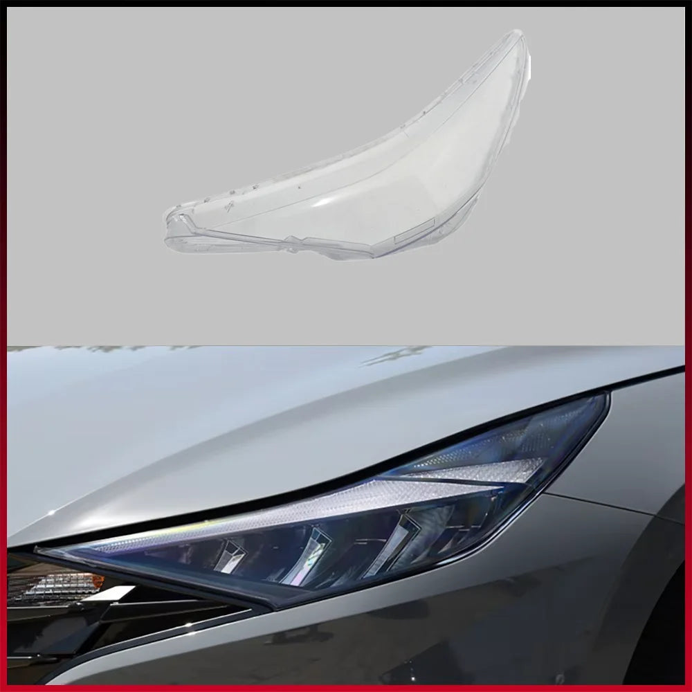 For Hyundai Elantra (Domestic Version) 2020 2021 2022 Car Front Headlight Lampshade Transparent Lampshell Lens Cover Plexiglass