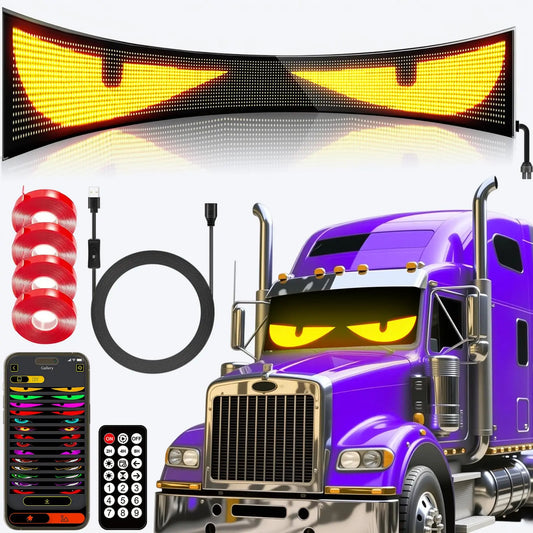 2PCS Devil Eyes Light Car Windshield Flexible LED Display Programmable Pixel Screen APP Control Remote RGB Dynamic Big Eye Light