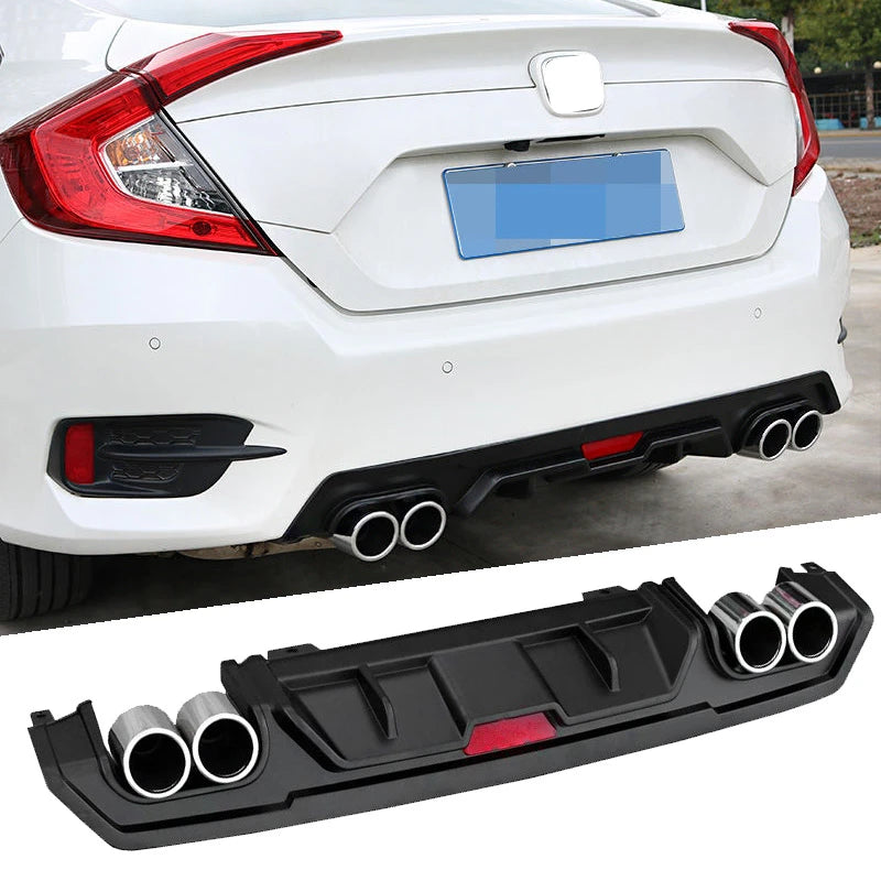 High Quality Sporty Style Rear Bumper Protector Guard Cover Difuser Body Kit For Honda Civic 10th Gen 4DR 2016 2018 2019 2017