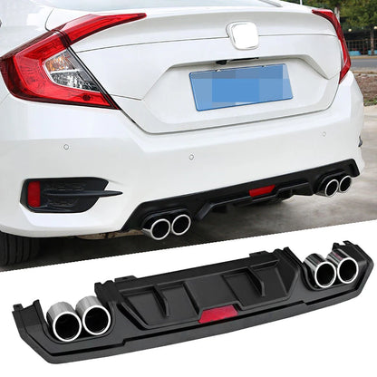 High Quality Sporty Style Rear Bumper Protector Guard Cover Difuser Body Kit For Honda Civic 10th Gen 4DR 2016 2018 2019 2017