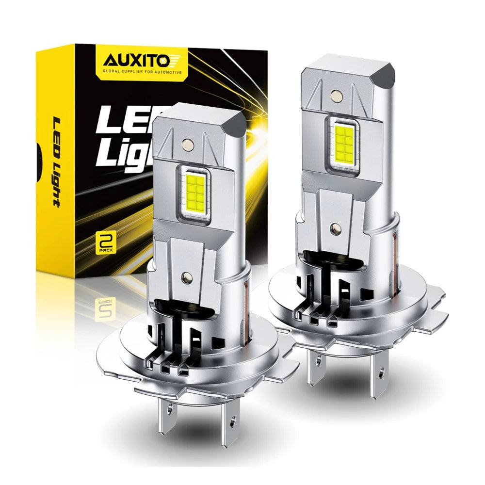 AUXITO 2Pcs 12V 30000LM H7 LED Headlight Bulb Canbus Error Free 6500K 70W High Power Best H7 LED 360 CSP Head Lamp Super Bright