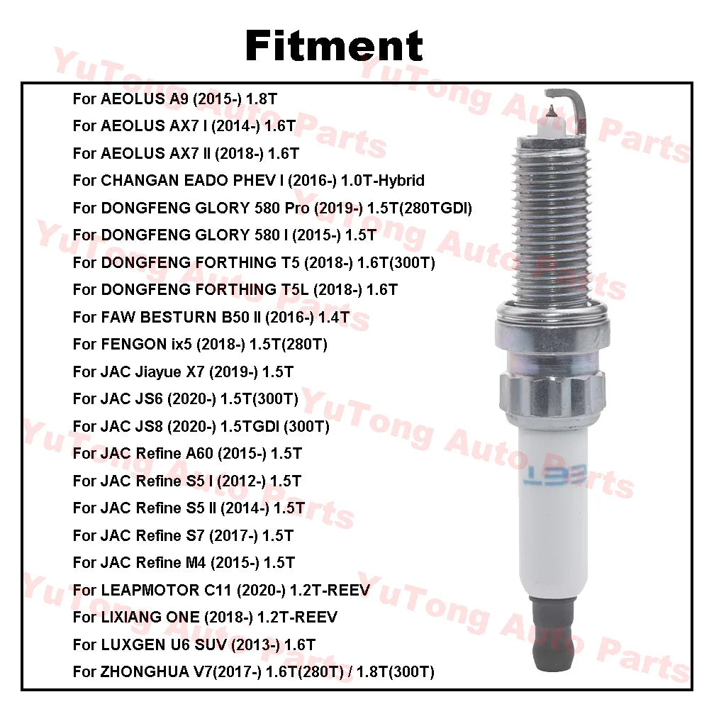 Spark Plugs For LIXIANG ONE 1.2T JAC JS8 JS6 Refine S5 M4 1.5T FENGON ix5 DONGFENG GLORY 580 T5 AEOLUS AX7 1.6T Accessories