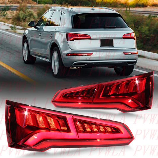 For Audi Q5 2018 2019 2020 European version Car accessories 1 Pair LED 5 Pin Flowing Tail Light Rear Brake Lamp