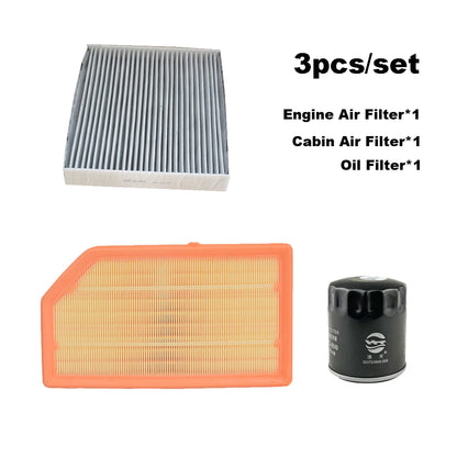 3pcs Filter Set For GEELY Galaxy L6 L7 1.5 2023 2024 2025 A/C Cabin Engine Air Cleaner Oil Filter Car Auto Accessories BHE15-BFZ