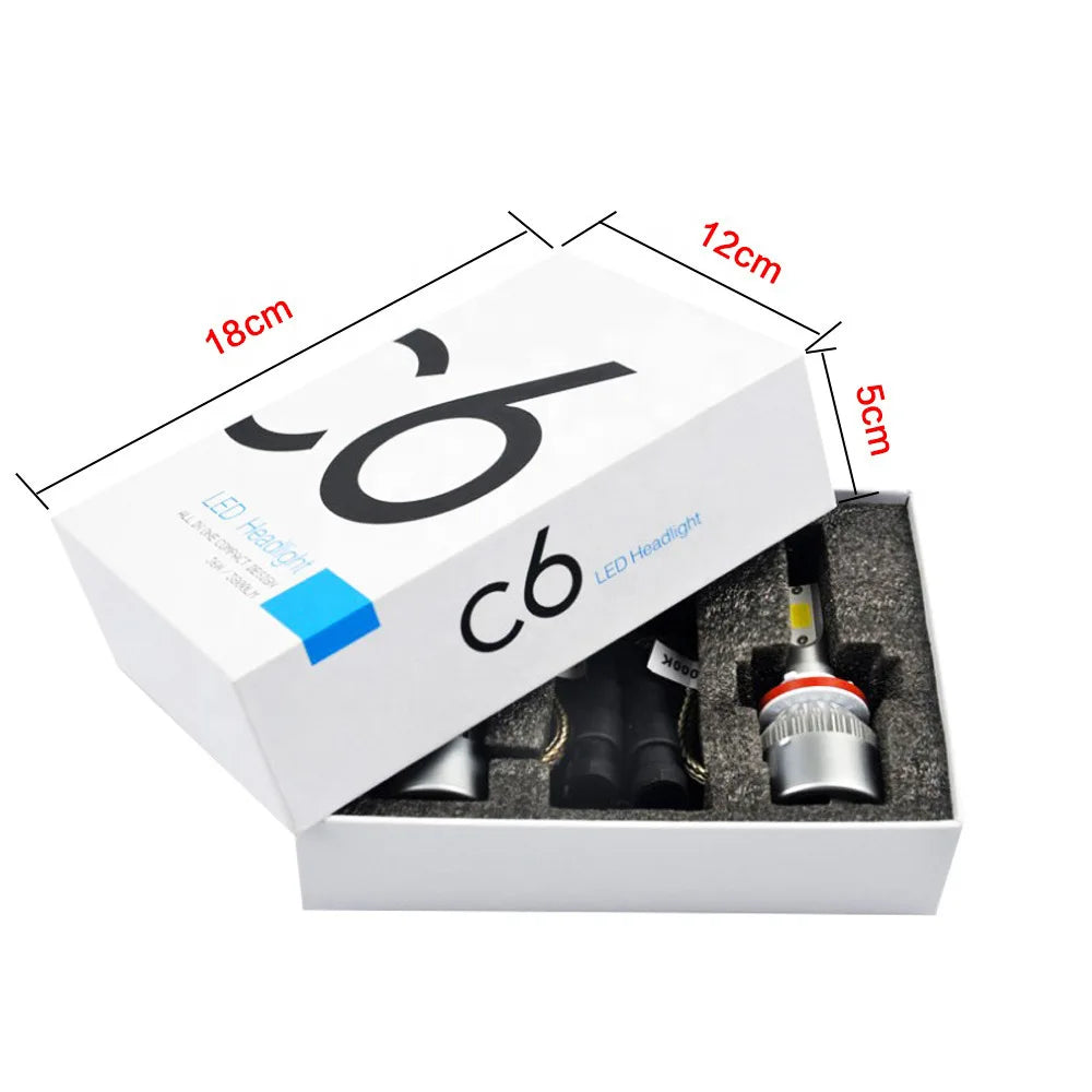 C6 Auto Led Headlight Bulbs H3 H1 H4 H7 H11 880 881 H27 Bulbs 9005 HB3 H10 HB4 9006 H13 6000K 12V Auto Headlamps