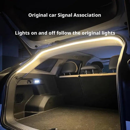 Car high brightness trunk lighting ambient light interior decoration LED wiring free automatic sensing tailgate light strip