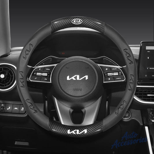 Voiture Anti-Slip housse de volant fibre de carbone cuir pour KIA K5 K9 Sorento Ceed Sportage Carnival Stinger Forte Niro Soul EV6