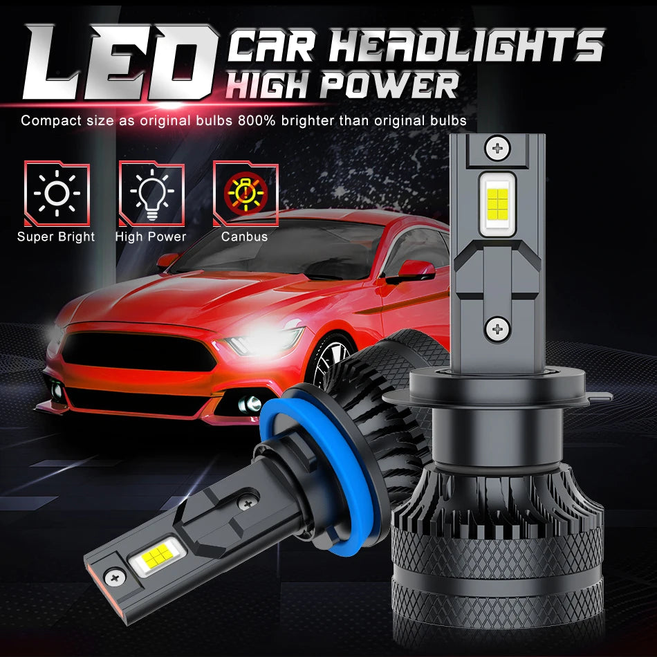 Dualvision Car LED Headlight H7 LED H4 H1 H8 H11 HB3 HB4 9005 9006 9012 6000K 350W 80000LM Auto LED Lamp Turbo Fog Lights 12V