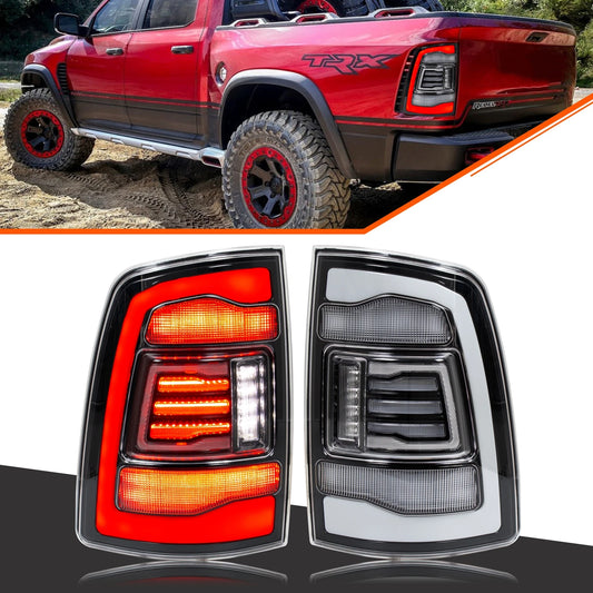 LED feux arrière pour Dodge Ram 1500 2500 3500 2008-2018 4th Gen Dynamic Animation transparent Lens arrière lampes ensemble (livraison : 5 à 12 jours)