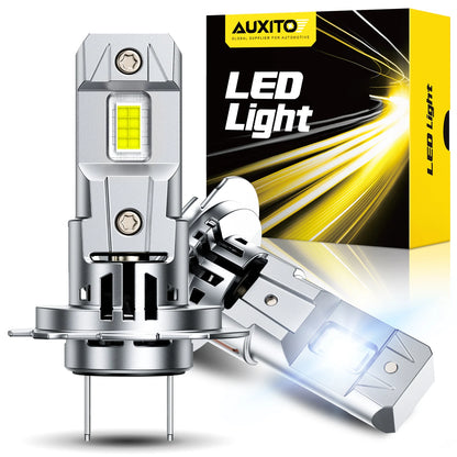 AUXITO 2Pcs 12V 30000LM H7 LED Headlight Bulb Canbus Error Free 6500K 70W High Power Best H7 LED 360 CSP Head Lamp Super Bright
