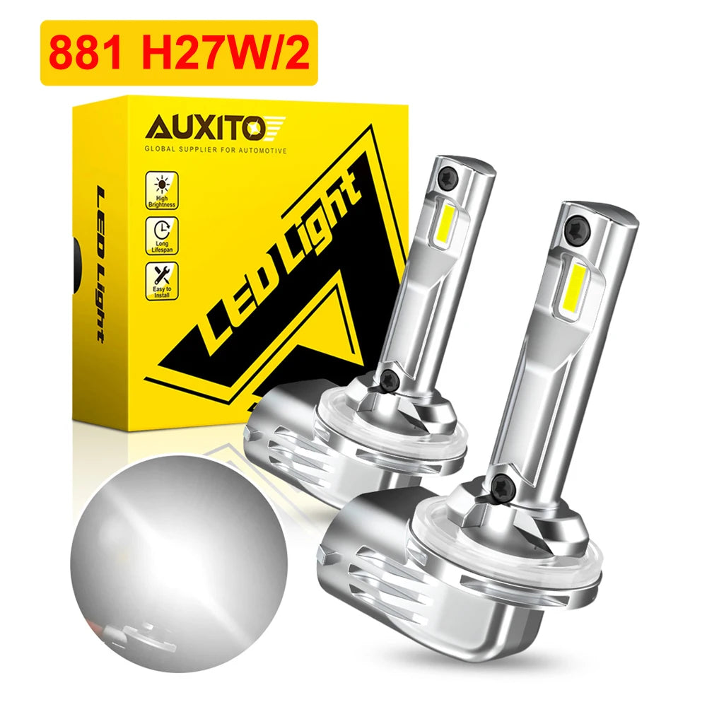 AUXITO 2Pcs H27W1 H27W2 880 881 H27W H27 LED Bulb Canbus No Error Fog Lights Bulb for Kia Rio Hyundai Sonata Accent Tucson ix35