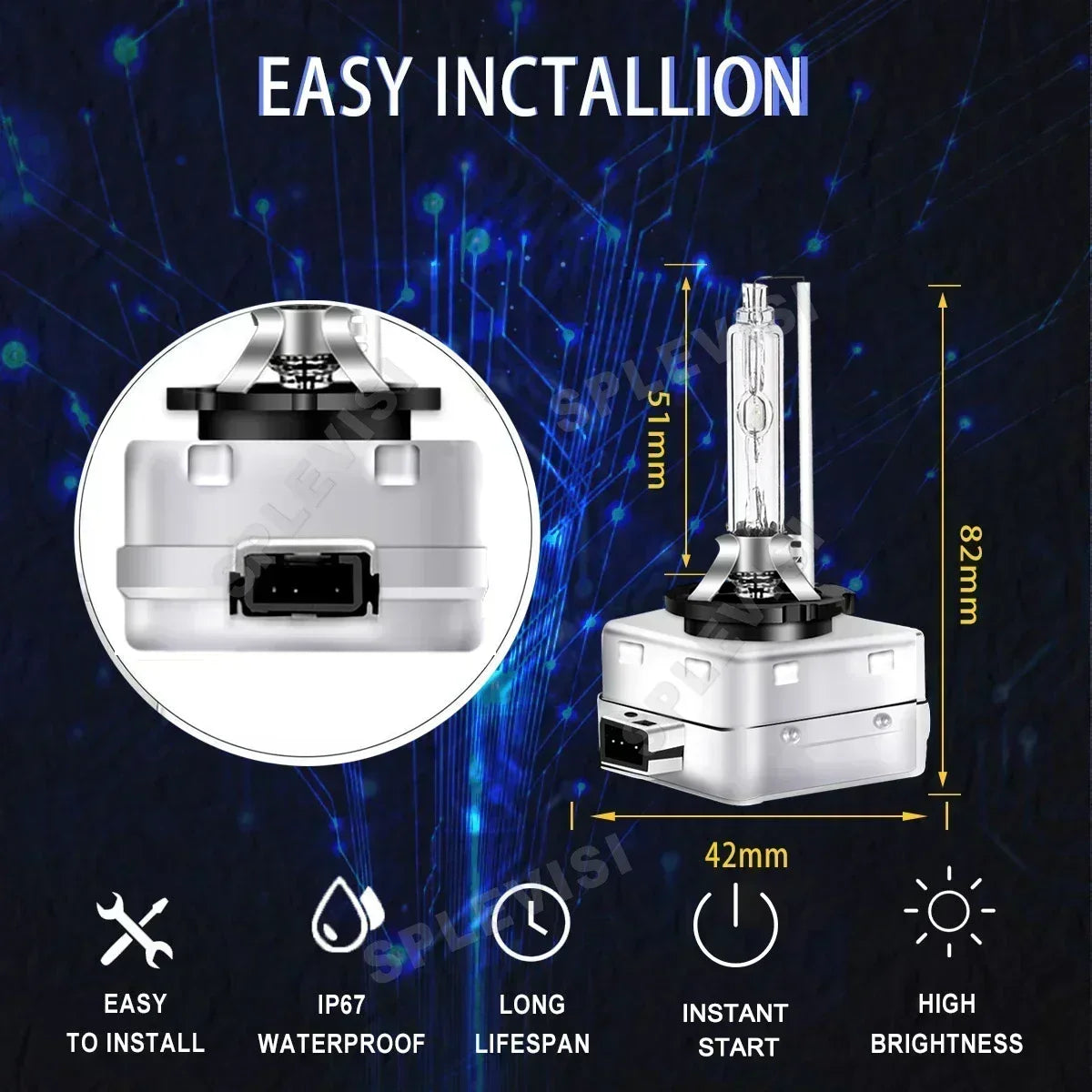 2PCS D1S Low Beam Xenon Light Bulbs 9000LM 70W/Pair For Mercedes S Class W221 2005 2006 2007 2008 2009 2010 2011 2012 2013