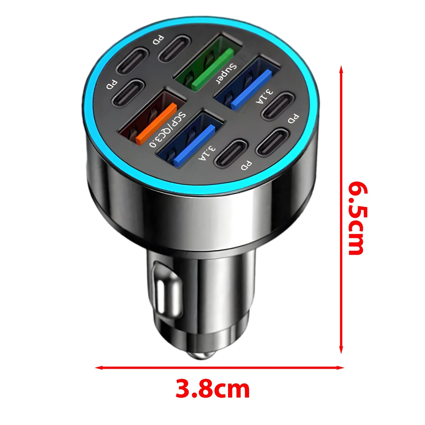 6PD+4USB Super Fast Charging Car Charger 10 in 1 Efficient Adapter Electrical Equipment Charging Systems Battery Charging Units