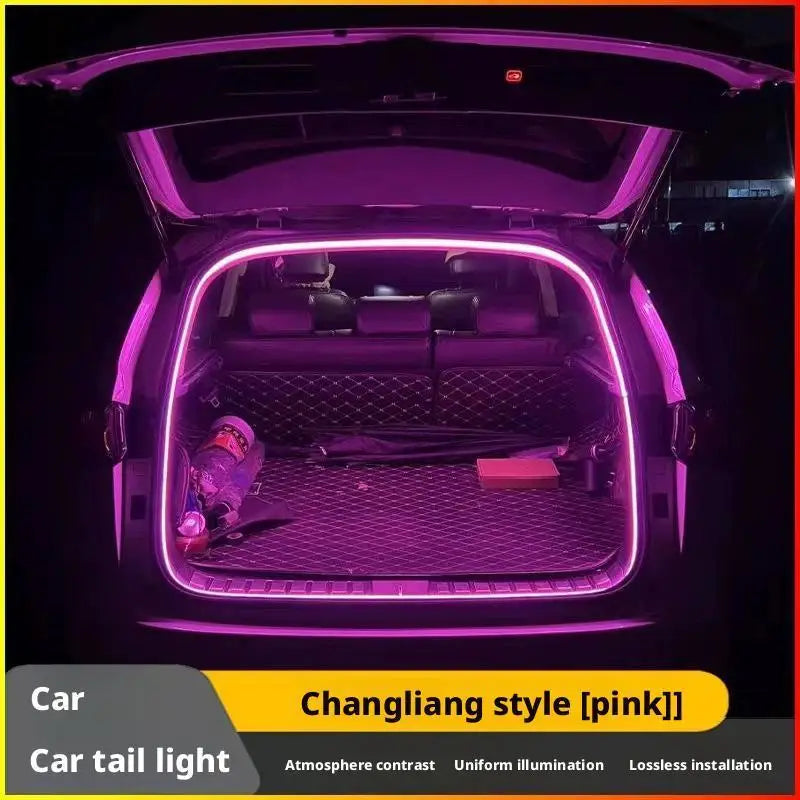 Car high brightness trunk lighting ambient light interior decoration LED wiring free automatic sensing tailgate light strip