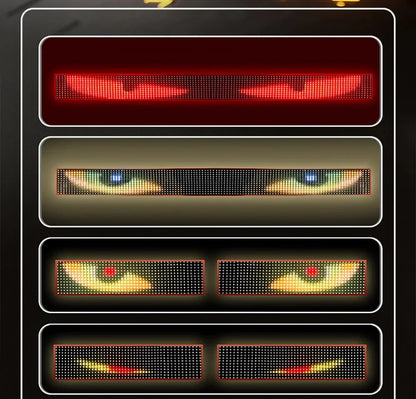 2PCS Devil Eyes Light Car Windshield Flexible LED Display Programmable Pixel Screen APP Control Remote RGB Dynamic Big Eye Light