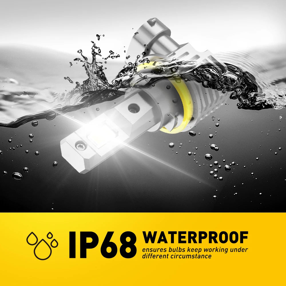 AUXITO 2Pcs H8 H11 LED Headlight Bulb 16000LM 9005 HB3 9006 HB4 H16 JP H9 LED Fog Lamp Super Bright 6500K White Automobile Light