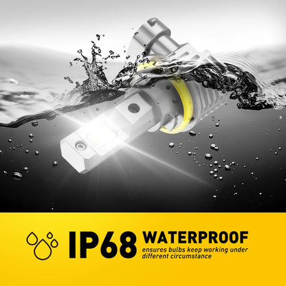 AUXITO 2Pcs H8 H11 LED Headlight Bulb 16000LM 9005 HB3 9006 HB4 H16 JP H9 LED Fog Lamp Super Bright 6500K White Automobile Light