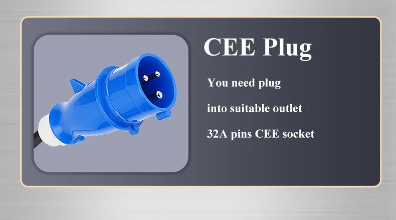 Teschev Level 2 EV Charger GBT Standard 10A/16A/20A/24A/32A 1P 7KW Wallbox Cable 5m For Electric Vehicle China Cars