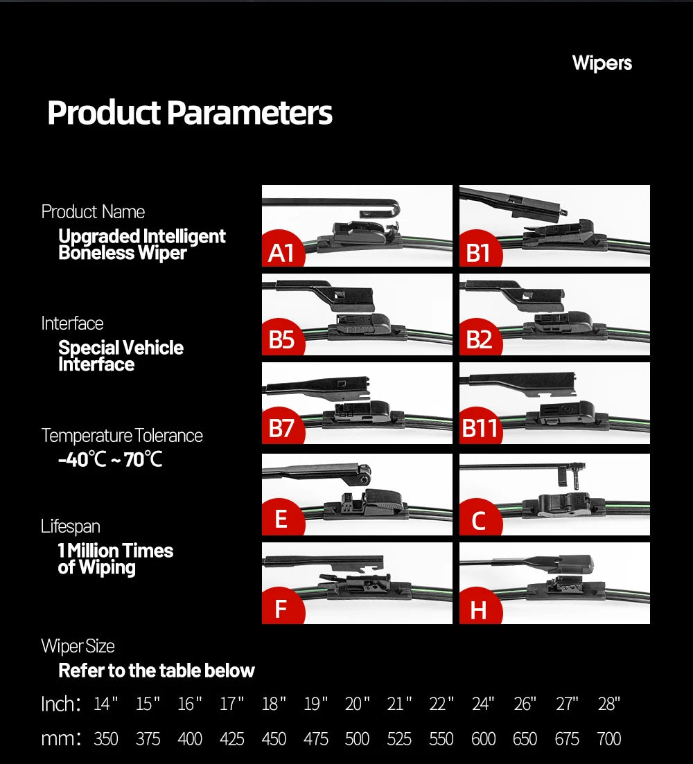 For Mini Mini Cooper R50 R53 R56 2001-2013 Front Windshield Wiper Blades 2pcs Windscreen Window Accessories 2006 2010 2011 2012