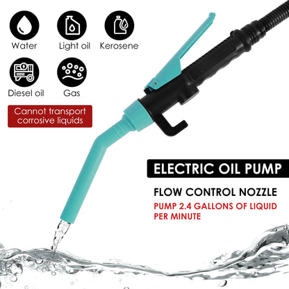 Electric Hand Pump Portable Transfer Pump Battery Powered Siphon Liquid Extractor 2.2 Gallons per Min For Gasoline Diesel Fuel