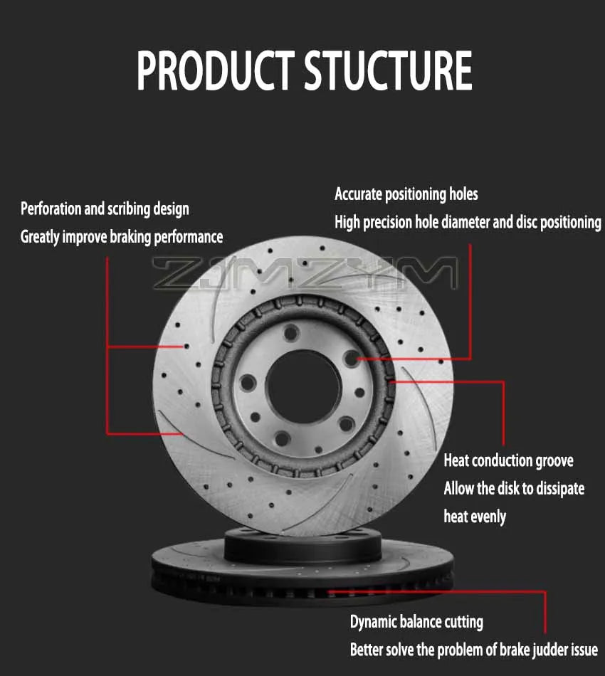 Front/ Rear Brake Discs 17 inch for Peugeot 308CC 301 307 206 207 2008 408 High Quality Car Accessories Resolve Brake Shaking