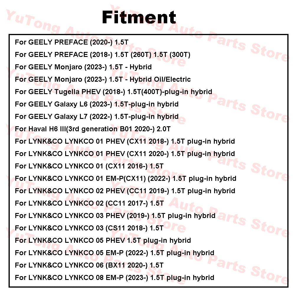 For Geely Boyue Cool 1.5T 2023 2024 Spark Plugs Coolray Monjaro Tugella Jiaji Galaxy 6 LYNK&CO 05 07 08 01 Haval H6 Accessories
