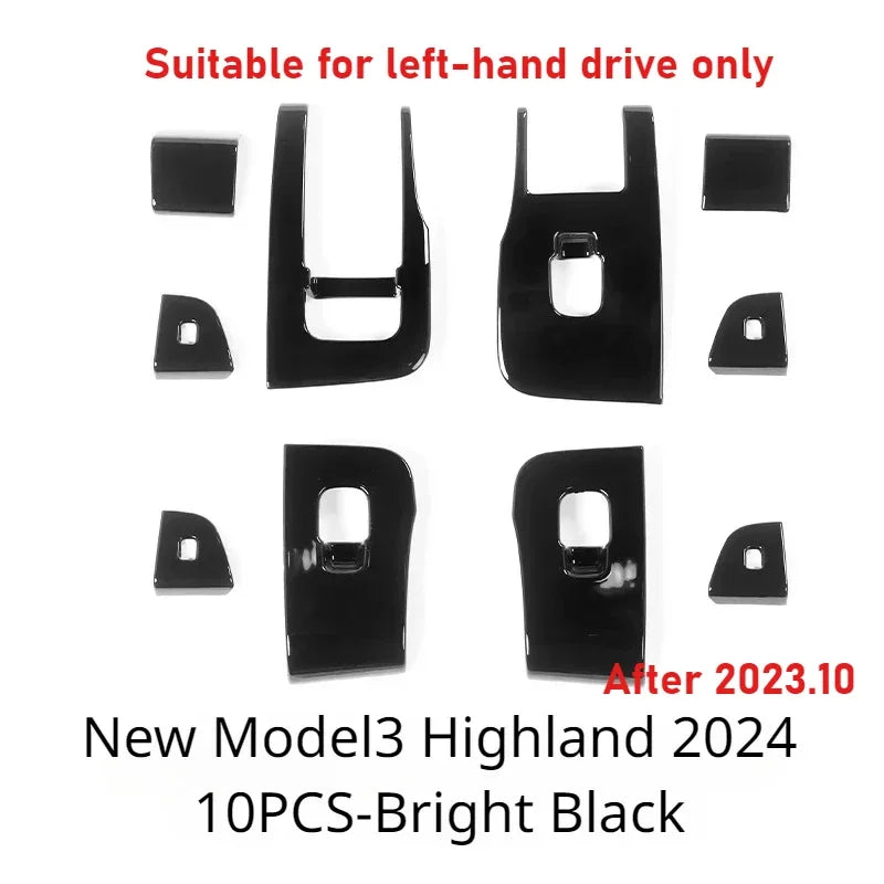 For Tesla Model Y/3/3+ Highland Window Lifter Switch Buttons Cover Trim Frame Button Stickers 2017-2024 Car Interior Accessories
