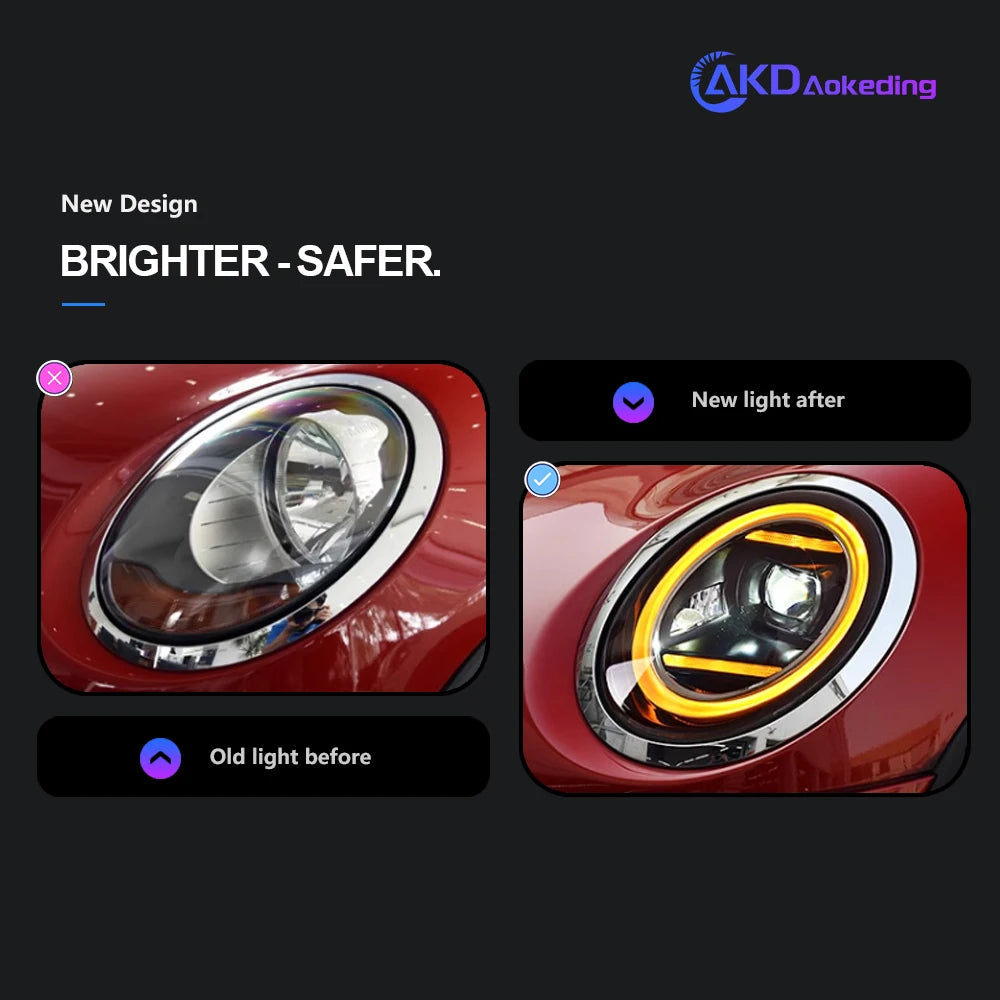 AKD phare pour MINI F55 F56 phare LED 2014-2022 phares F56 F54 F57 DRL clignotant haute Beam angel eye Projector Lens