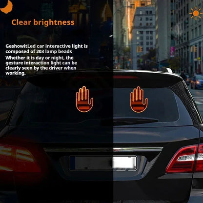 1PC New Car SUV Interior Rear Windshield Middle Finger Hand Lamp Remote Controlled Finger Warning Brake Light LED Gesture Lights