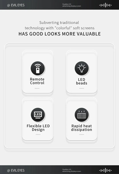 2PCS Devil Eyes Light Car Windshield Flexible LED Display Programmable Pixel Screen APP Control Remote RGB Dynamic Big Eye Light