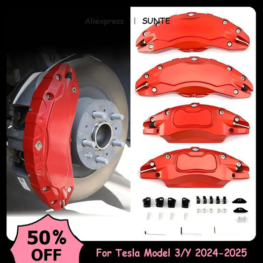 Aluminum Alloy Caliper Covers For New Tesla Model Y Juniper 2025 Brake Caliper Covers Model 3 Highland 2024-2025 Car Accessories
