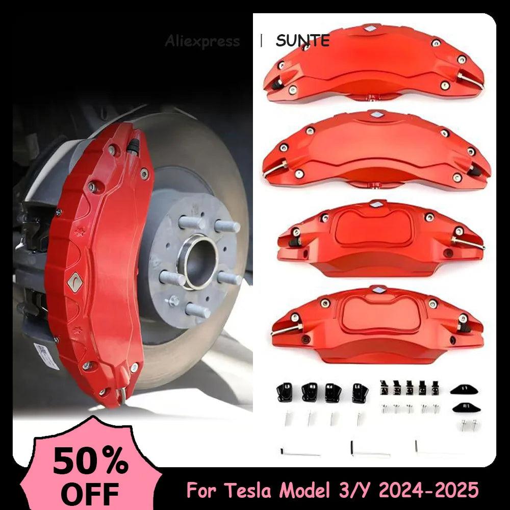Aluminum Alloy Caliper Covers For New Tesla Model Y Juniper 2025 Brake Caliper Covers Model 3 Highland 2024-2025 Car Accessories