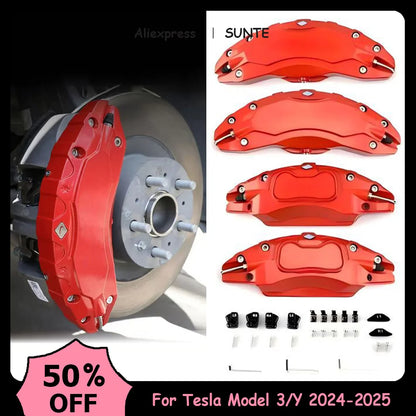 Aluminum Alloy Caliper Covers For New Tesla Model Y Juniper 2025 Brake Caliper Covers Model 3 Highland 2024-2025 Car Accessories