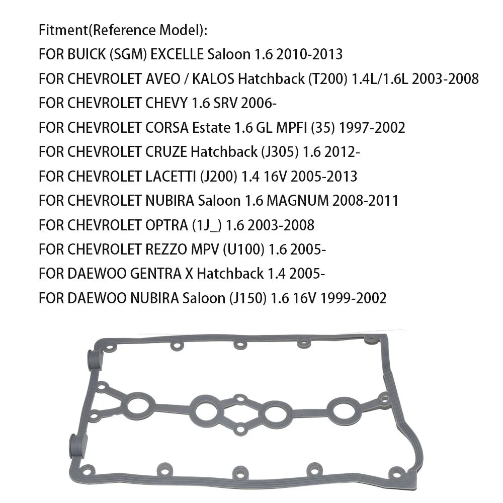 For BUICK EXCELLE CHEVROLET AVEO CHEVY CORSA CRUZE OPTRA DAEWOO GENTRA Valve Cover Gasket 96353002 Seal Parts Accessories