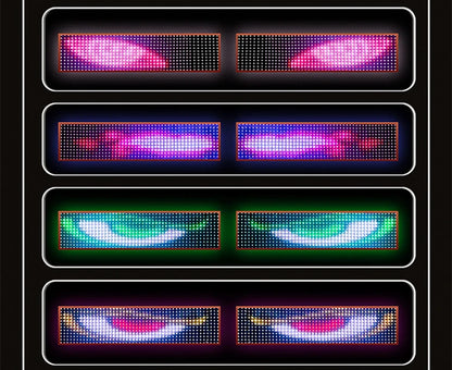 2PCS Devil Eyes Light Car Windshield Flexible LED Display Programmable Pixel Screen APP Control Remote RGB Dynamic Big Eye Light