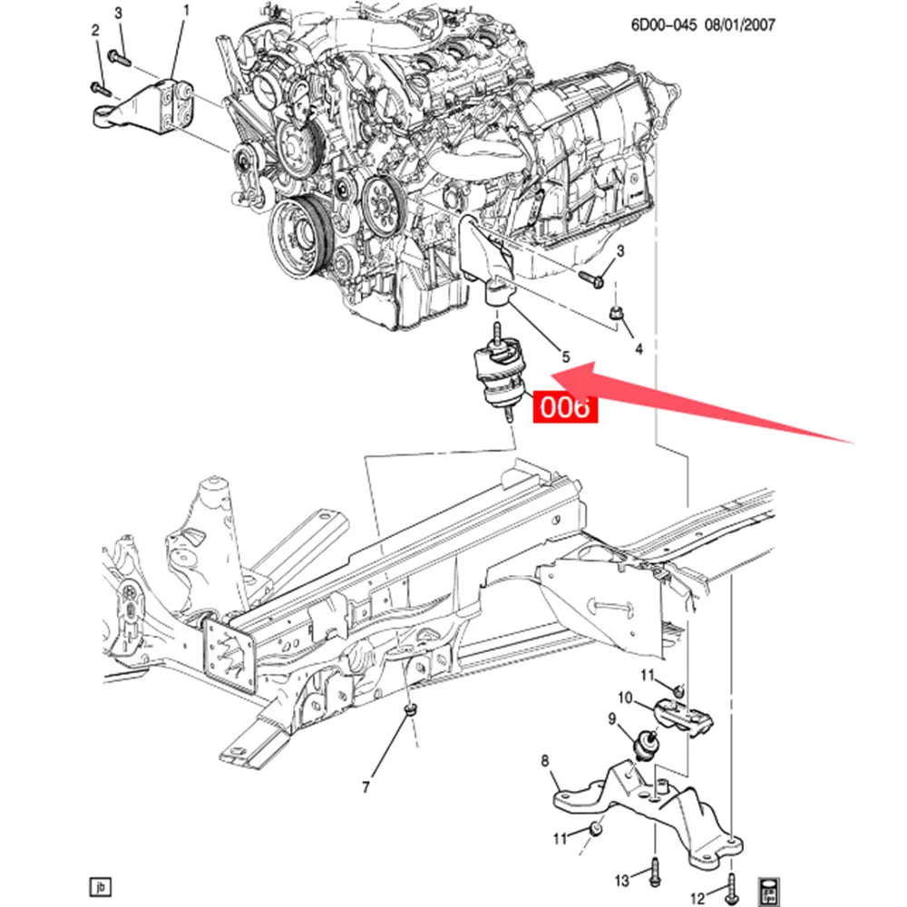 For Cadillac CTS Coupe CD3 CD4 Engine Mount 22783392 2.8L 3.0L 3.6L 6.2L 2005-2012 Bracket Support Accessories