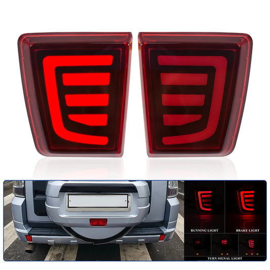 Car LED Rear Bumper Reflector For Mitsubishi Pajero Shogun V97 V98 V87 V93 V95 Montero 2007 - 2020 Tail Brake Turn Signal Light