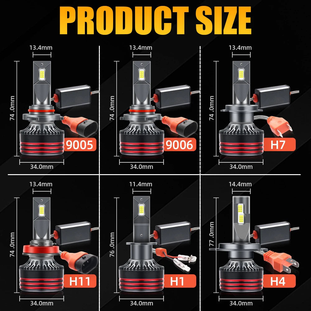 M8PRO H7 H4 H11 LED Car Headlights Canbus H3 H1 H8 H9 9005 HB3 9006 HB4 9012 HIR2 5570 CSP M8 Pro 12V Fog Lamps 9000000LM 6000K